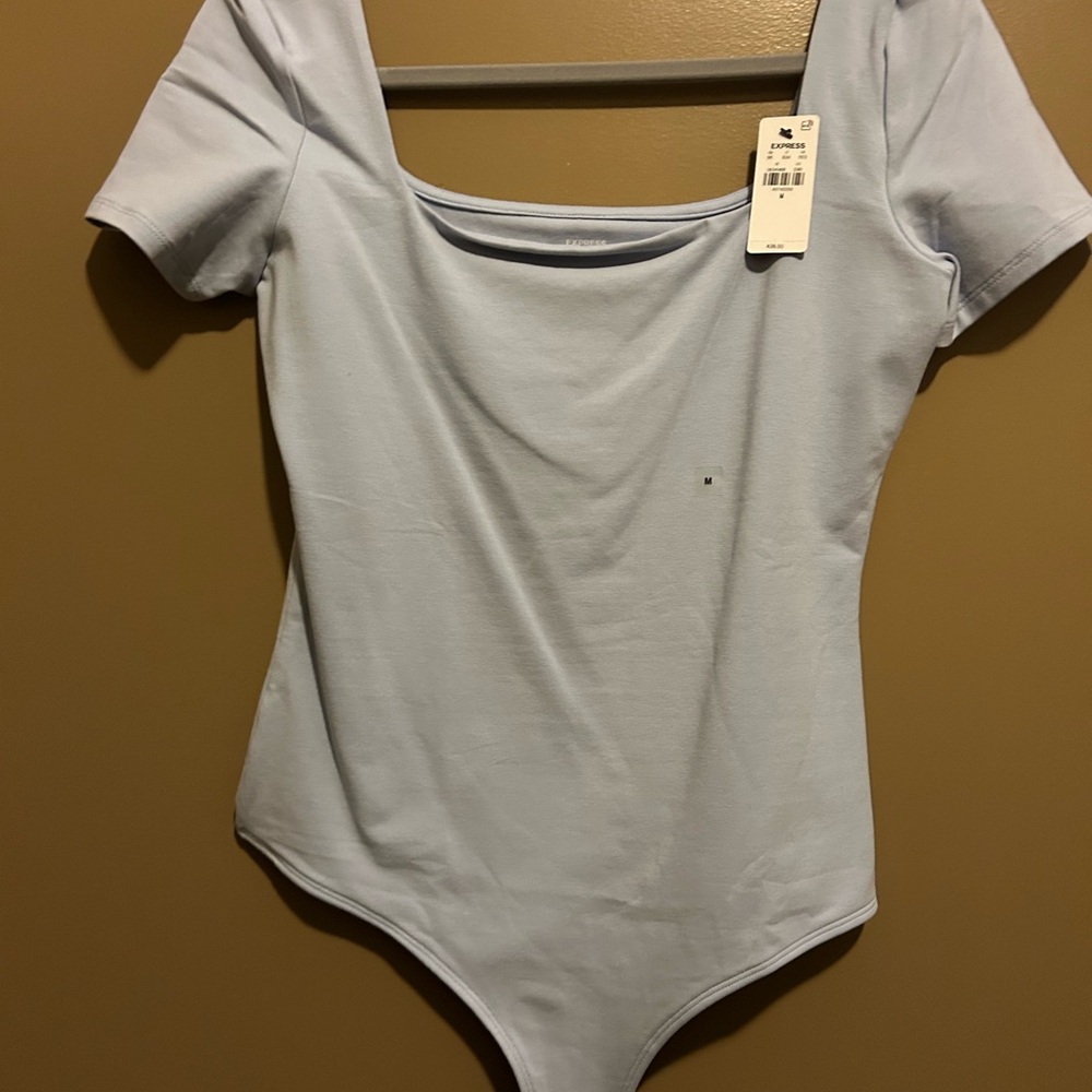 Express Sky Blue Body Contour Top